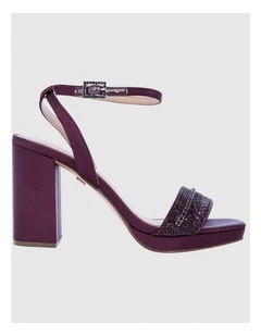Sofina Sandals in Bordeaux Crystal Satin