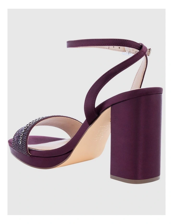 Sofina Sandals in Bordeaux Crystal Satin image 3