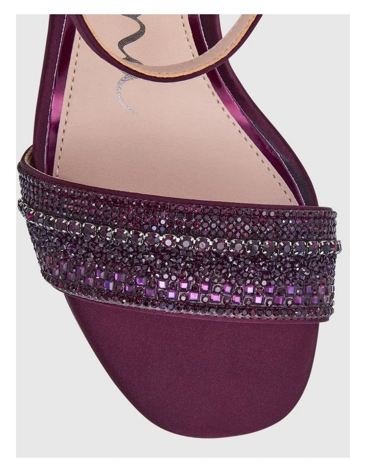 Sofina Sandals in Bordeaux Crystal Satin image 4