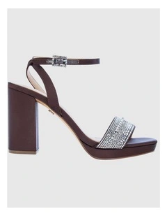 Sofina Sandals in Chocolate Crystal Satin