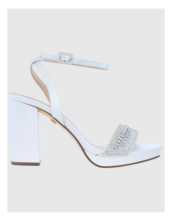 Sofina Sandals in White Crystal Satin image 1