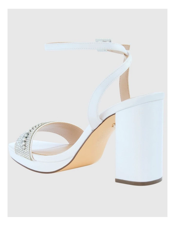 Sofina Sandals in White Crystal Satin image 3