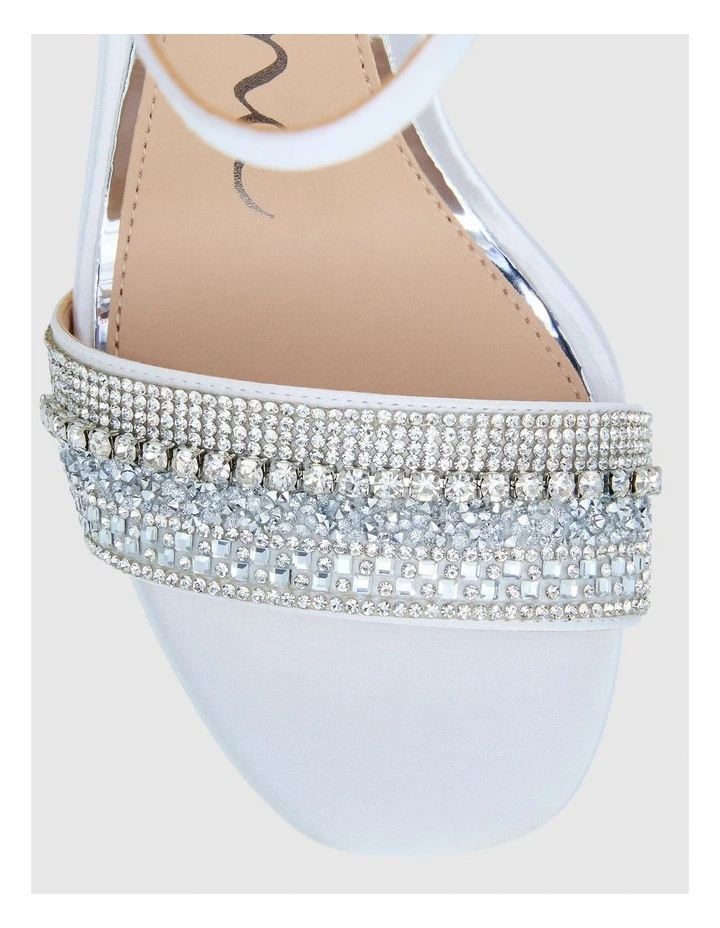 Sofina Sandals in White Crystal Satin image 4