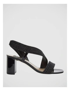 Aralyn Heeled Sandals in Black Patent
