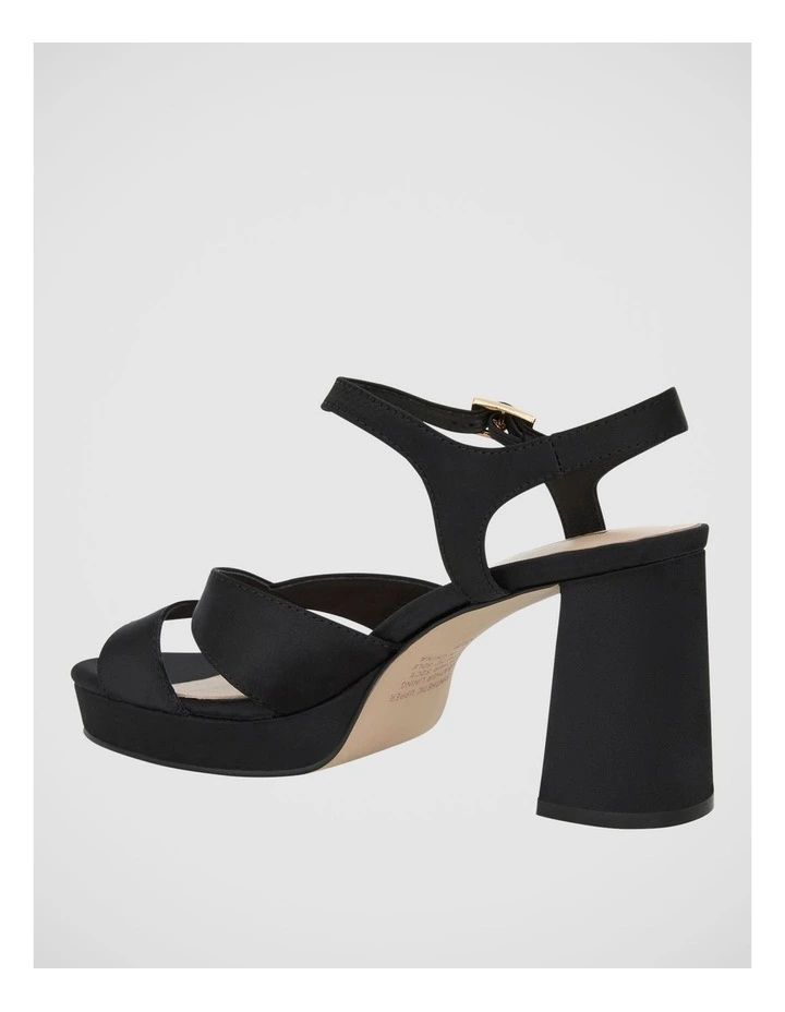 Skylar Platform Sandal in Black Satin image 3