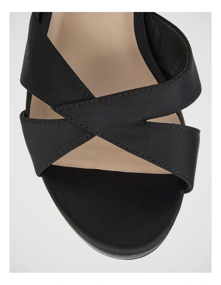 Skylar Platform Sandal in Black Satin image 4