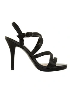 Reatha Noir Satin Sandals