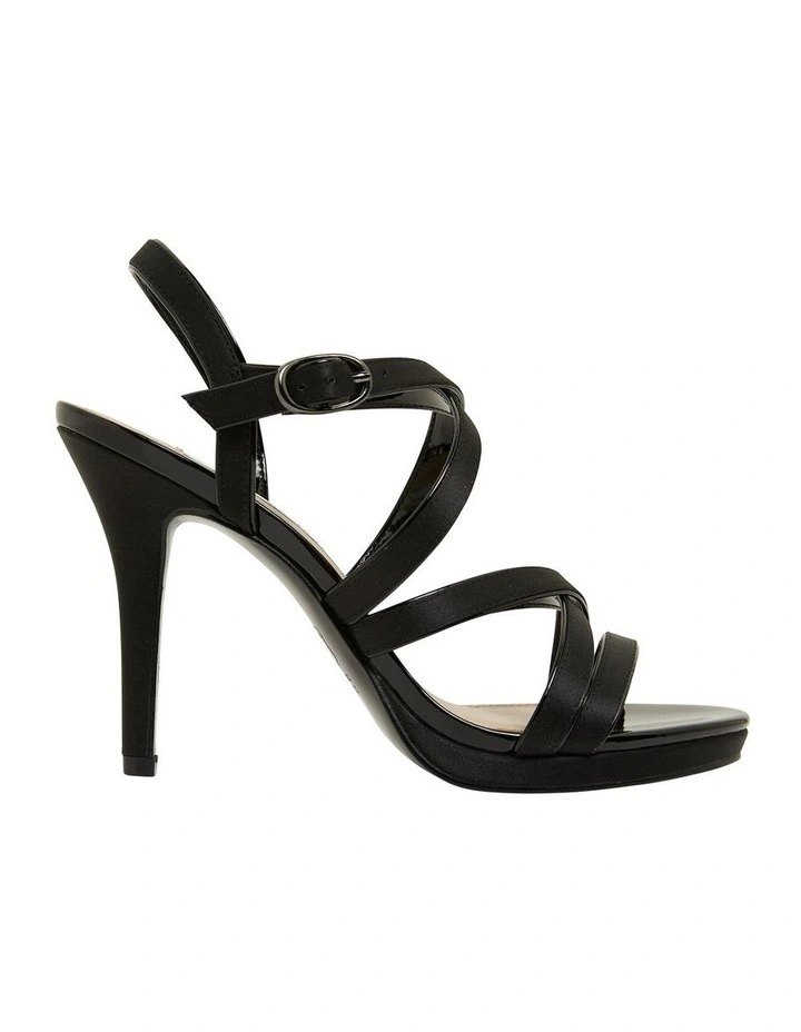 Reatha Noir Satin Sandals image 1