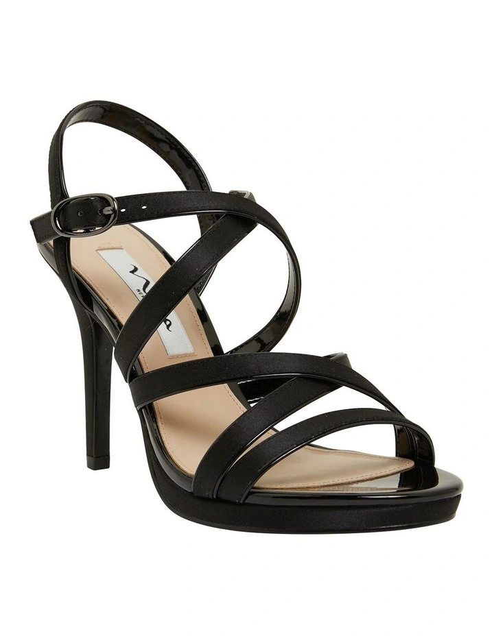 Reatha Noir Satin Sandals image 4