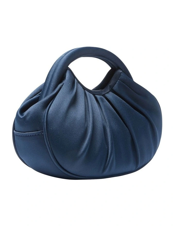 Bren Evening Bag in Navy Satin image 2