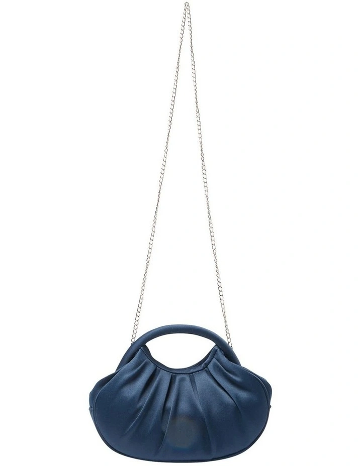 Bren Evening Bag in Navy Satin image 4