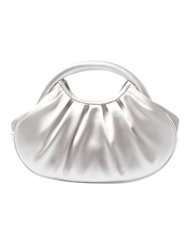 Bren Evening Bag in Silver Satin image 1