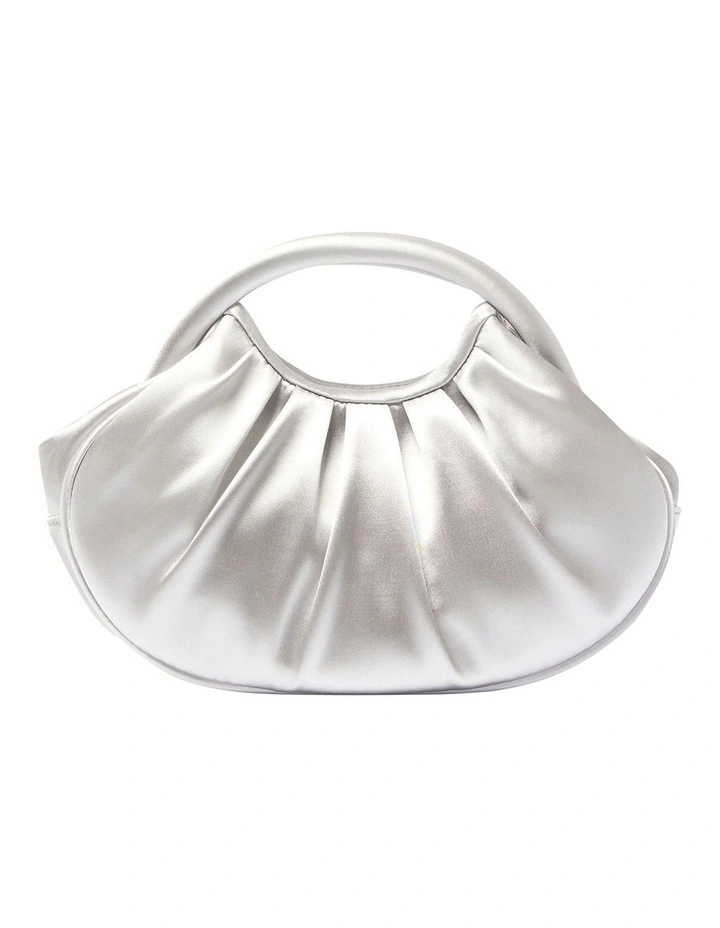Bren Evening Bag in Silver Satin image 3