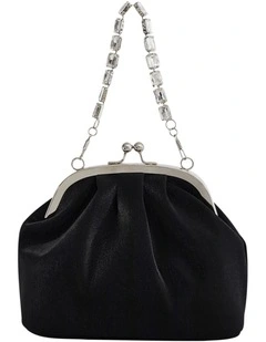 Elsbeth Bags in Black Metallic Shine