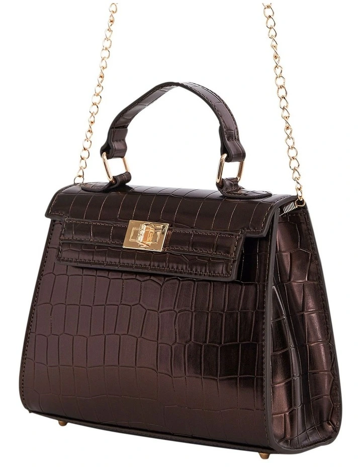 Gemini Bags in Chocolate Croc image 2