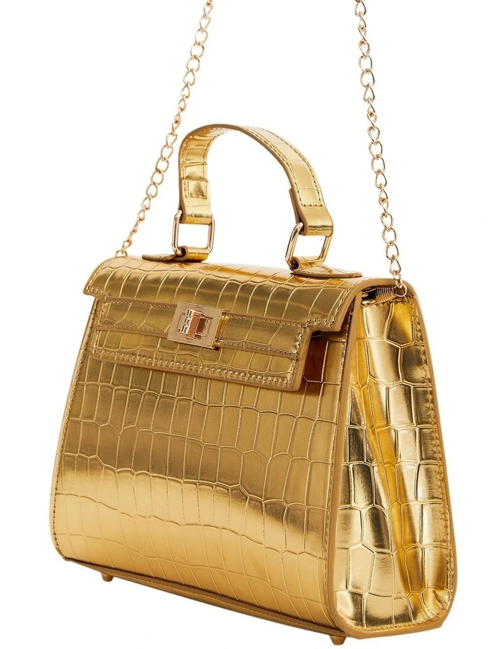 Gemini Bags in Gold Croc image 2