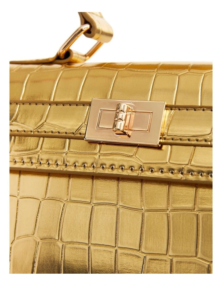 Gemini Bags in Gold Croc image 4