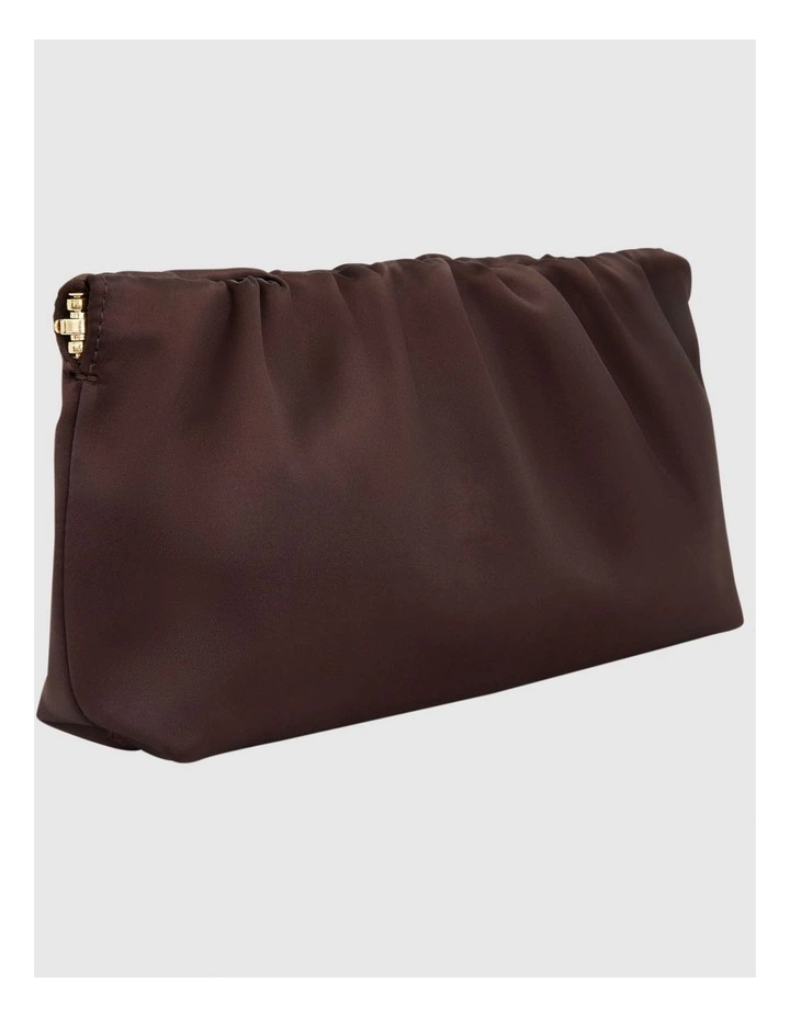 Thea Evening Bag in Chocolate Satin image 3