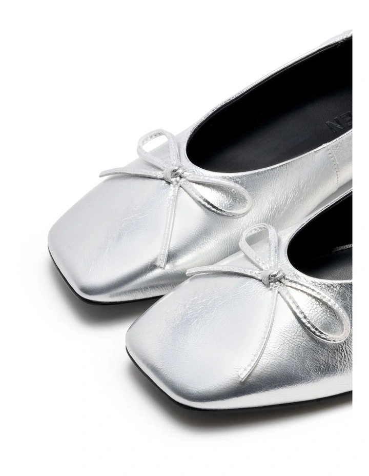 Dolly Ballet Flat In Silver image 4