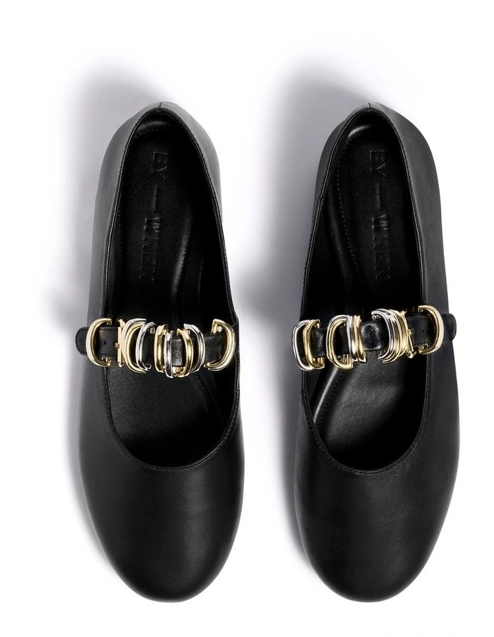 Rose Ballet Flat In Black image 3