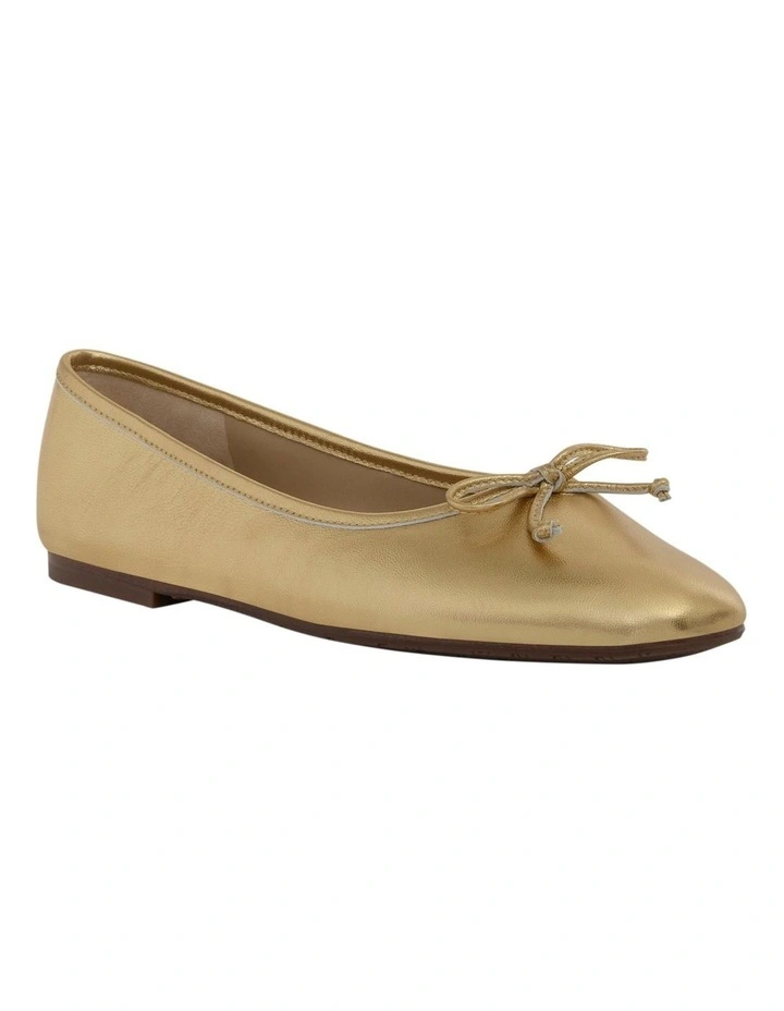 Alie Ballet Flats in Amber Gold Leather image 2