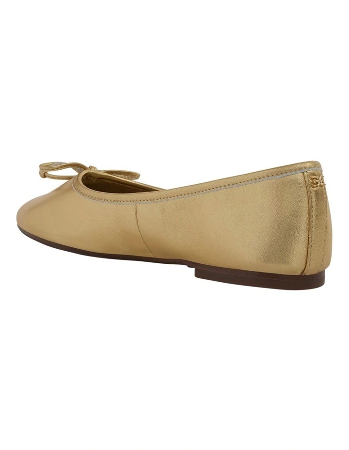 Alie Ballet Flats in Amber Gold Leather image 3