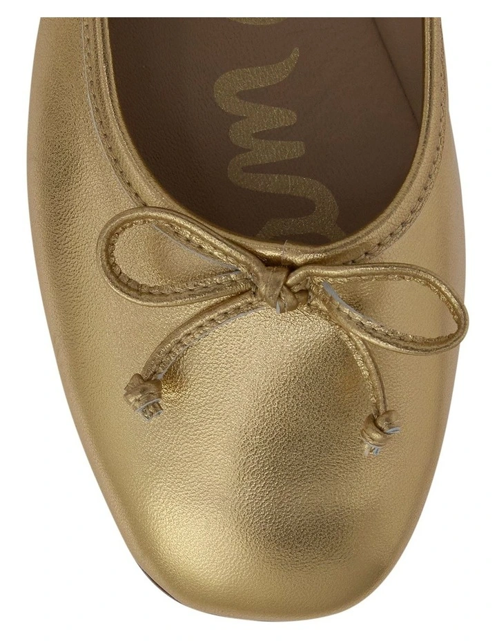 Alie Ballet Flats in Amber Gold Leather image 4