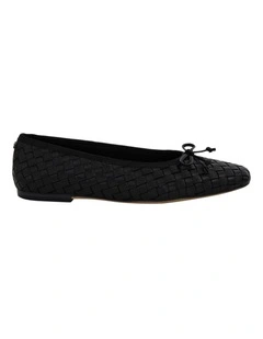 Ruthie Ballet Flats in Black Leather