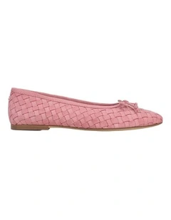 Ruthie Ballet Flats in Silk Rose Suede