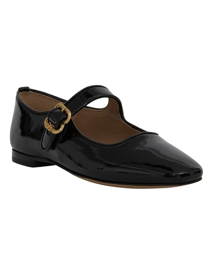 Michaela Flat Shoes in Black Patent image 2