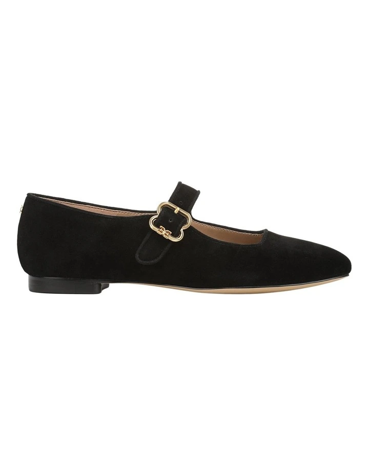 Michaela Flat Shoes in Black Suede image 1