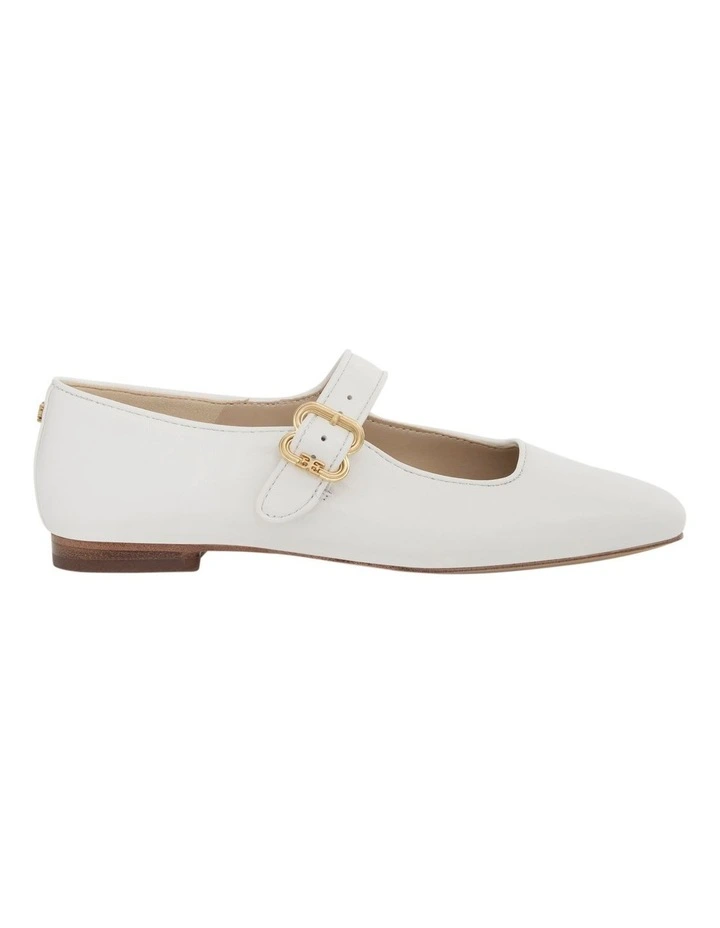Michaela Flat Shoes in Bright White Leather image 1
