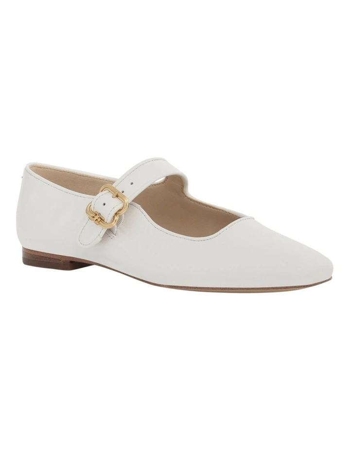 Michaela Flat Shoes in Bright White Leather image 2