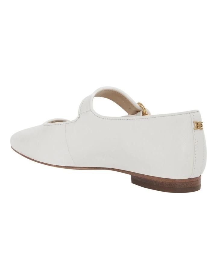 Michaela Flat Shoes in Bright White Leather image 3