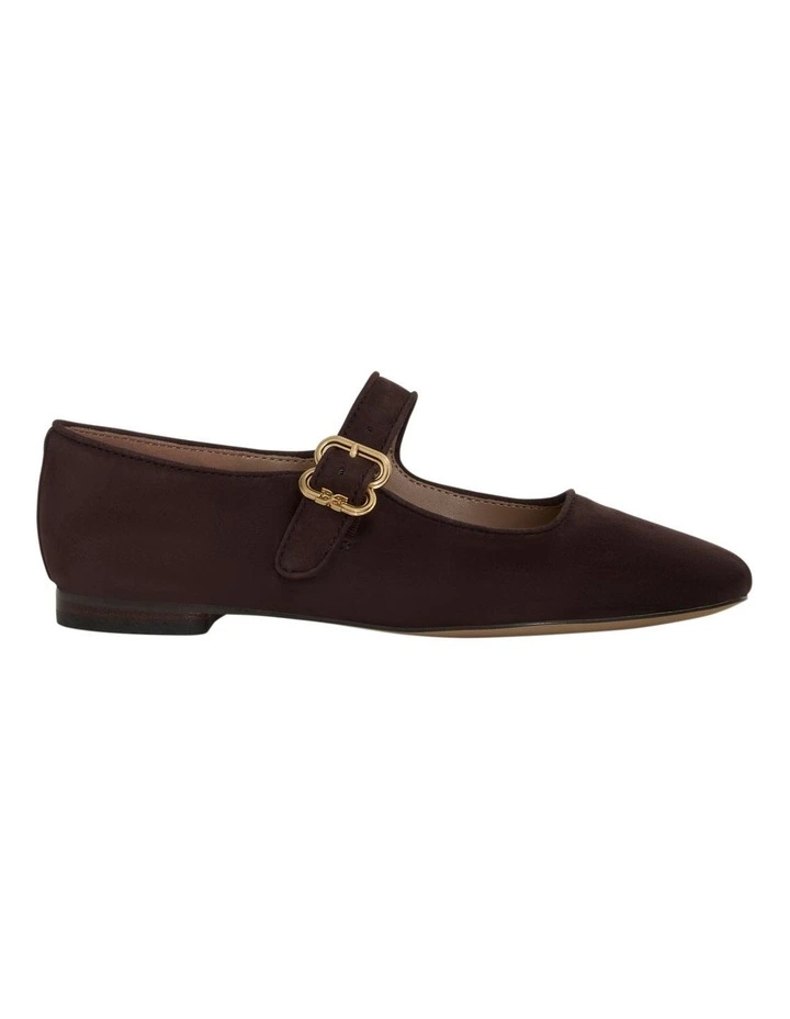 Michaela Flat Shoes in Cafe Noir Suede image 1