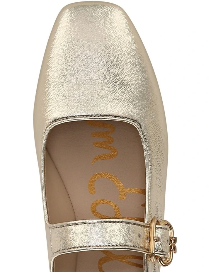 Michaela Flat Shoes in Gold Leaf Leather image 4
