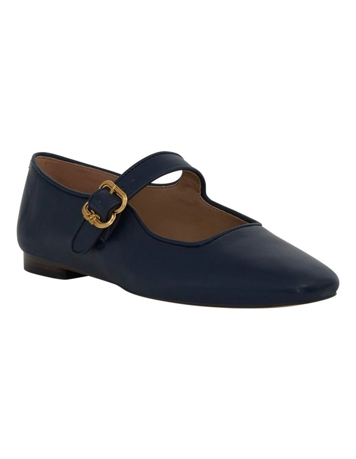 Michaela Flat Shoes in Hudson Navy Leather image 2