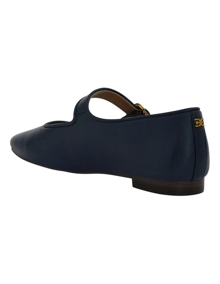 Michaela Flat Shoes in Hudson Navy Leather image 3