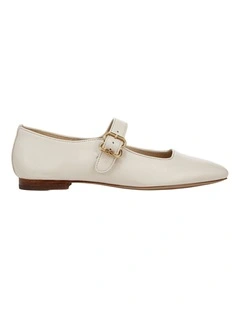Michaela Ballet Flats in Mod Ivory Leather