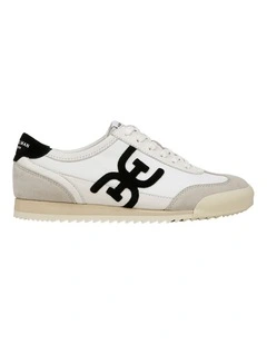 Ivey Sneaker in Greige White Suede