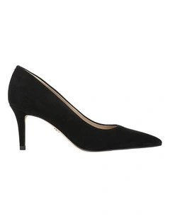 Vienna Heeled Shoes in Black Suede