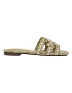 Bay Sandals in Washed Sage Raffia