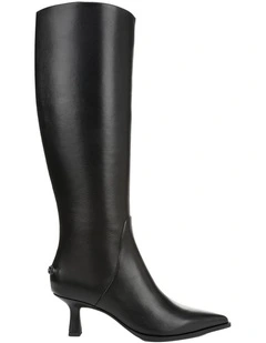 Yulia Knee Boots in Black Leather