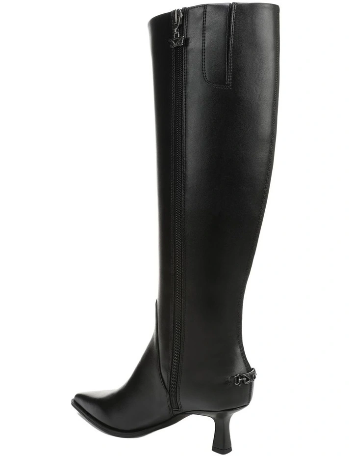 Yulia Knee Boots in Black Leather image 3
