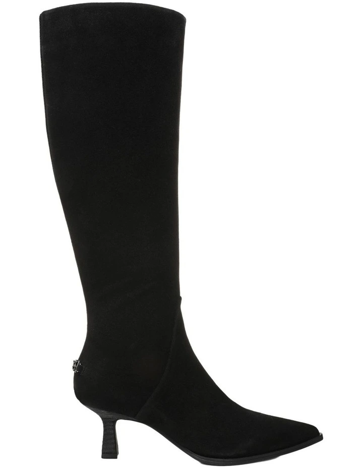 Yulia Knee Boots in Black Suede image 1