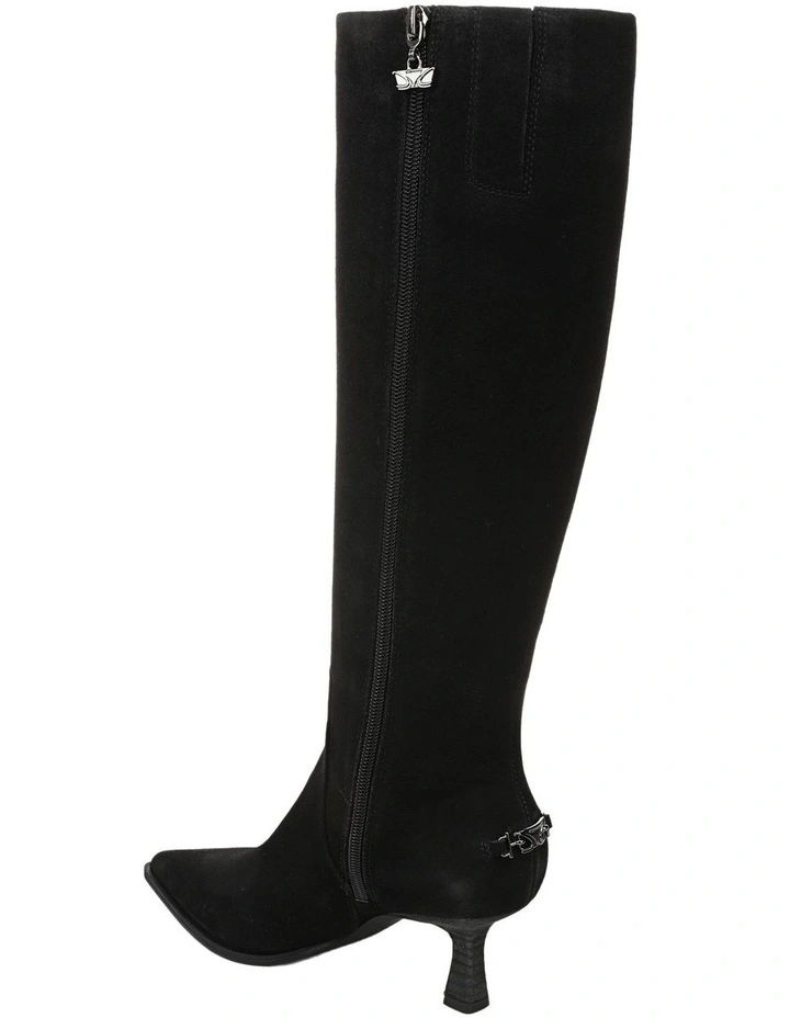 Yulia Knee Boots in Black Suede image 3