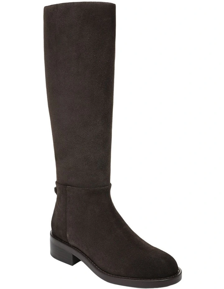 Milla Knee Boots in Dark Brown Stone Suede image 2