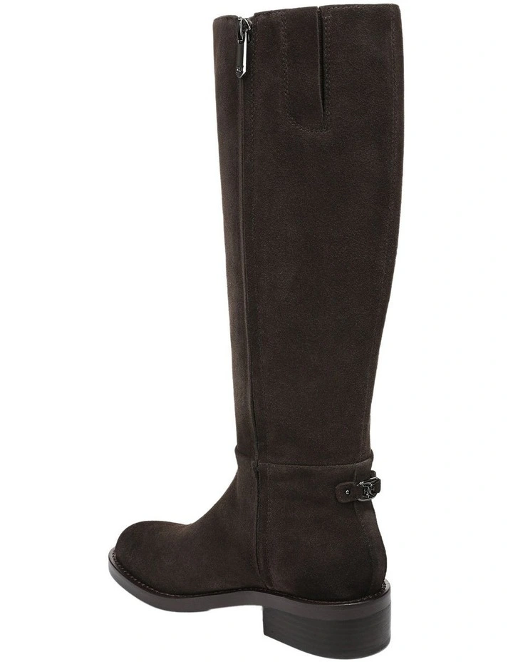Milla Knee Boots in Dark Brown Stone Suede image 3