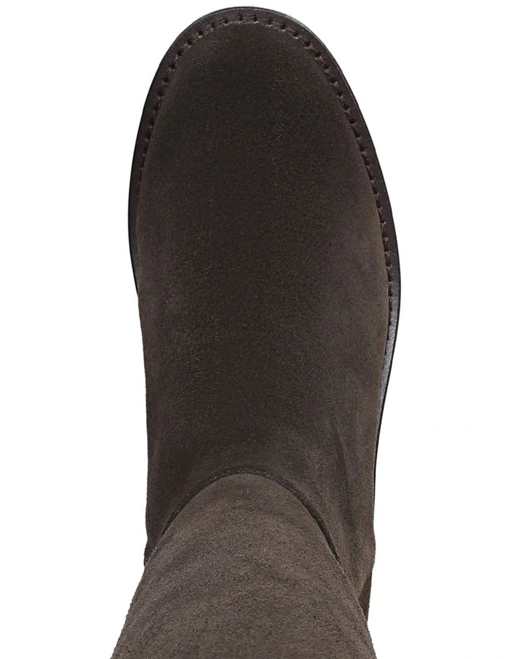 Milla Knee Boots in Dark Brown Stone Suede image 4