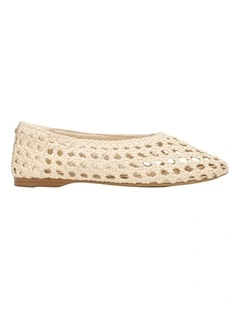 Shira Ballet Flats in Ivory Leather